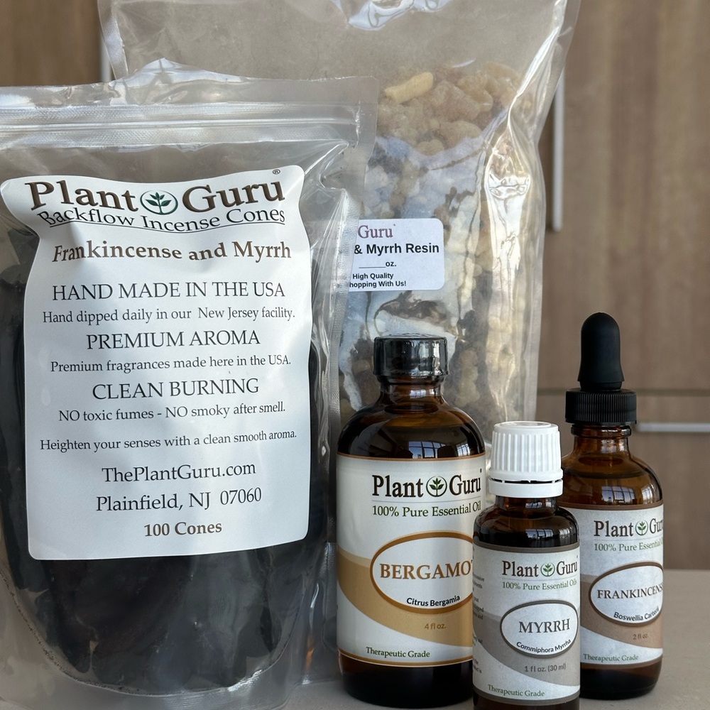Incense cones and resin, essential oils